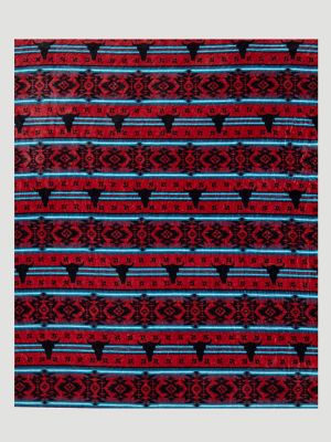Wrangler Unlined Plush Blanket in Red Checotah