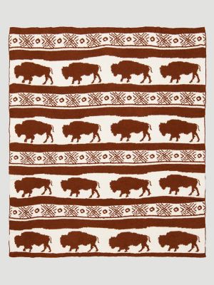 Wrangler Stretchy Throw Blanket in Buffalo Clay