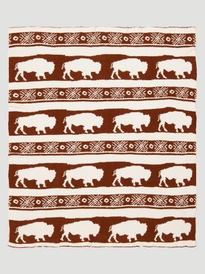 Wrangler Stretchy Throw Blanket in Buffalo Clay