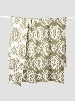 Wrangler Stretchy Throw Blanket in Sage Kaleidoscope
