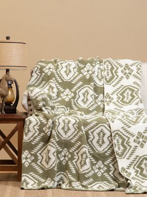 Wrangler Stretchy Throw Blanket in Sage Kaleidoscope