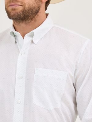 Men's Cody Johnson One Pocket Button Down Shirt in Ceramic White Dot alternative view 2