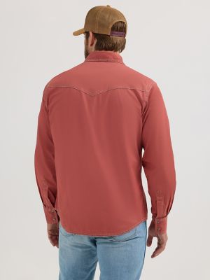 Men's Wrangler Retro Premium Western Snap Solid Shirt in Sunset alternative view 3
