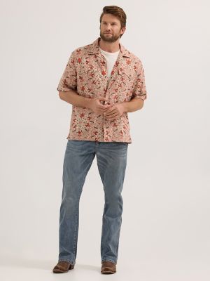 Wrangler® Coconut Cowboy Snap Front Camp Shirt in Brown Duel