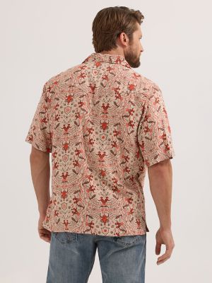 Wrangler® Coconut Cowboy Snap Front Camp Shirt in Brown Duel