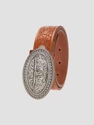 Boys Longhorn Buckle Emboss Belt:Cognac:L/XL alternative view 3