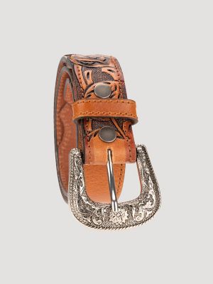 Boy's Emboss Edge Belt in Brown alternative view 2
