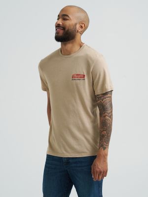 ◆Wrangler◆ Crayon Cowboy Hat TShirt Charcoal Wrangler® Graphic Short Sleeve T-shirt - Regular Fit - Navy Road