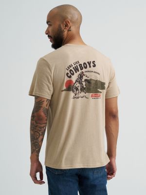 Men's Wrangler Bucking Cowboy Back Graphic T-Shirt | NEW