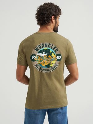 Men's Fish Back Graphic T-Shirt in Burnt Olive