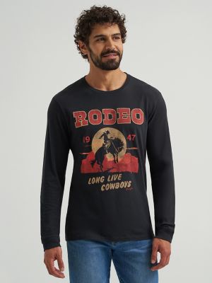 Men's Wrangler Long Sleeve Front Graphic T-Shirt in Jet Black