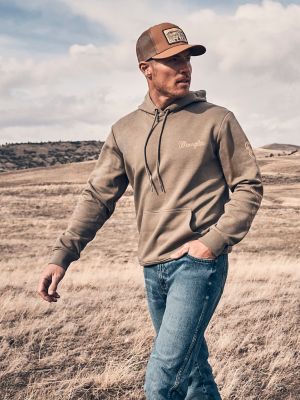 Men's Wrangler® Rope Logo Hoodie in Burnt Olive