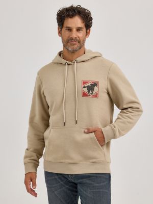 Men's Classic Wrangler Logo Graphic Hoodie in Trench Coat