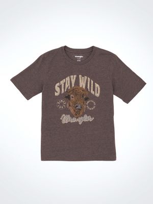 Little Boy's Short Sleeve Graphic T-Shirt in Mole Heather