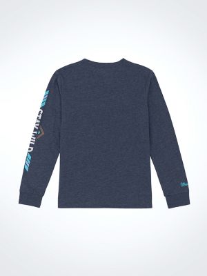 Boy's Long Sleeve Western Graphic T-Shirt in Dark Sapphire alternative view