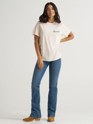 Women's Wrangler Western Back Graphic Pocket Reg Fit Tee in Pearled Ivory