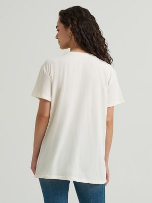 Women's Wrangler Western Graphic Boyfriend Tee in Egret Heather