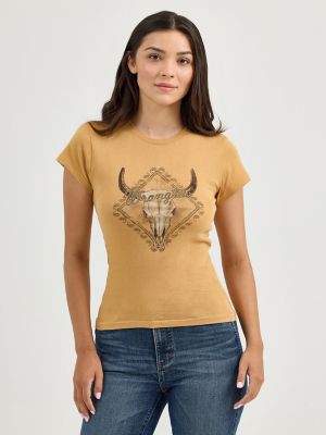 Women's Wrangler Graphic Shrunken Tee in Apple Cinnamon