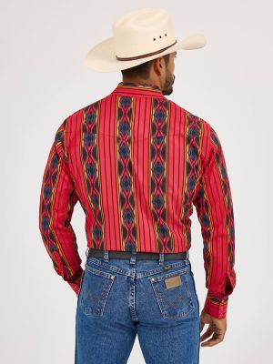 Men's Checotah® Long Sleeve Western Snap Printed Shirt in Amaranth alternative view