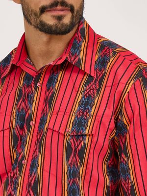 Men's Checotah® Long Sleeve Western Snap Printed Shirt in Amaranth alternative view 2