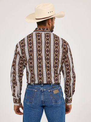 Men's Checotah® Long Sleeve Western Snap Printed Shirt in Brown Chain alternative view 2