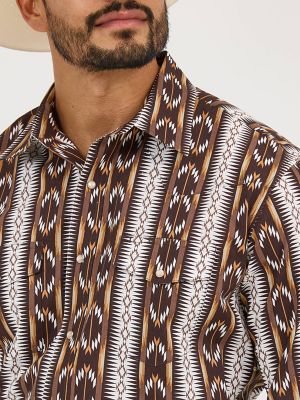 Men's Checotah® Long Sleeve Western Snap Printed Shirt in Brown Chain alternative view 3