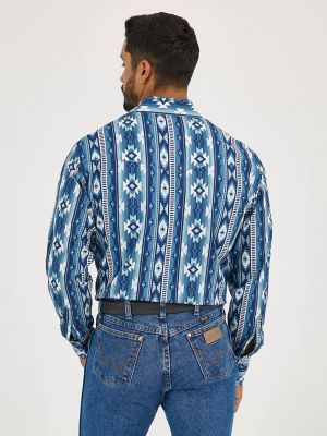 Men's Checotah® Long Sleeve Western Snap Printed Shirt in Ocean alternative view