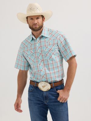 Men's Wrangler Retro® Short Sleeve Sawtooth Pocket Western Snap Shirt