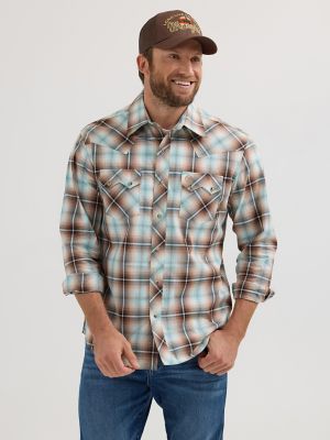 Men's Wrangler Retro® Long Sleeve Sawtooth Snap Pocket Western Shirt