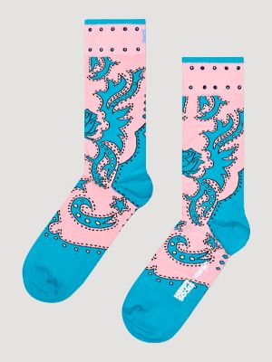 Wrangler® x Happy Socks Rhinestone Sock in Turquiose