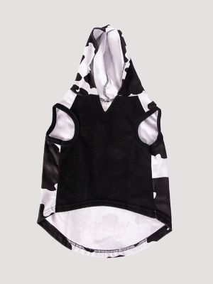 Cow print fleece hoodie sale