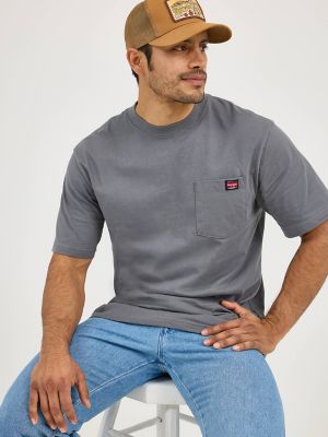 Men's Workwear Pocket T-Shirt in Charcoal alternative view 3