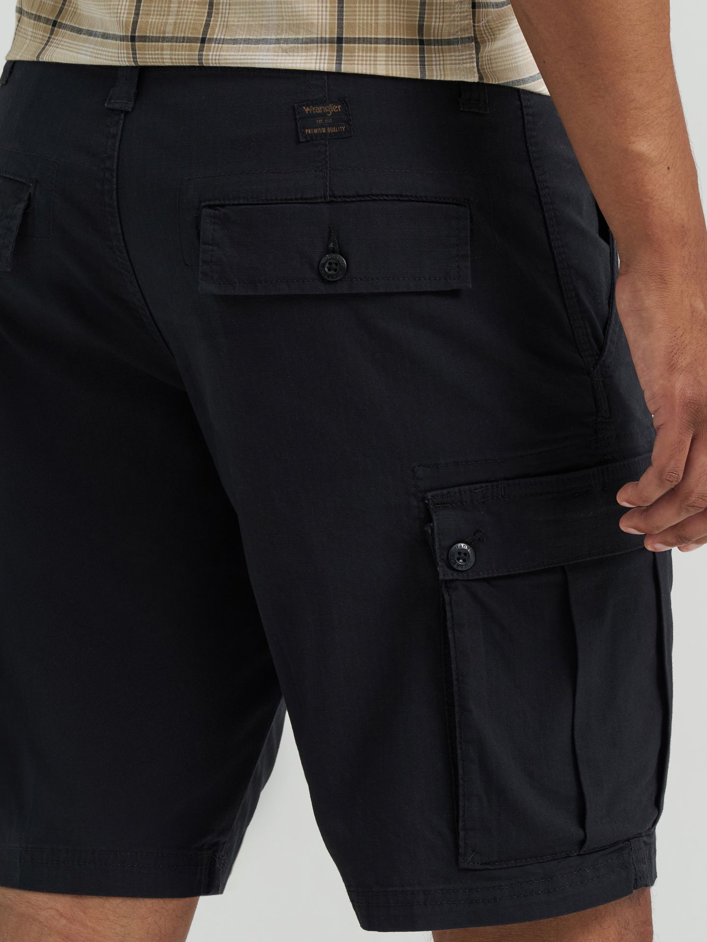 Мужские шорты Wrangler Stretch Ripstop Cargo Short, цвет: Caviar — фото 6
