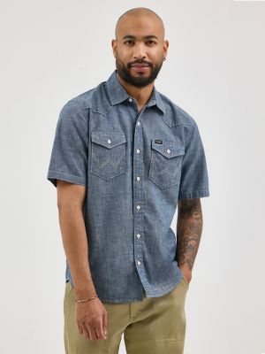 Men's Chambray Short Sleeve Shirt