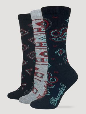 Women's Southwest Print Crew Socks (3-Pack)