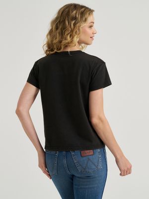 Women's Graphic Retro Regular Fit Tee in Jet Black