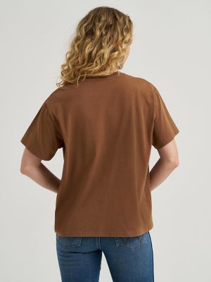 Women's Wrangler Western Graphic Girlfriend Tee in Cacao Nibs