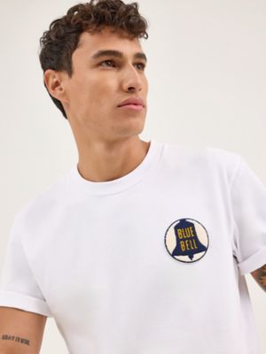 Men's Blue Bell T-Shirt in White alternative view 2
