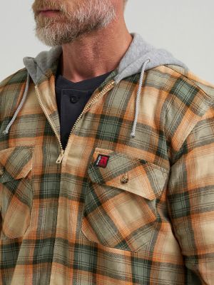 Wrangler® RIGGS Workwear® Long Sleeve Hooded Flannel Work Jacket