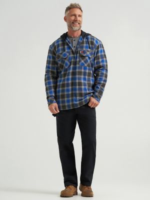 Wrangler® RIGGS Workwear® Hooded Flannel Work Jacket in Stormy Sky