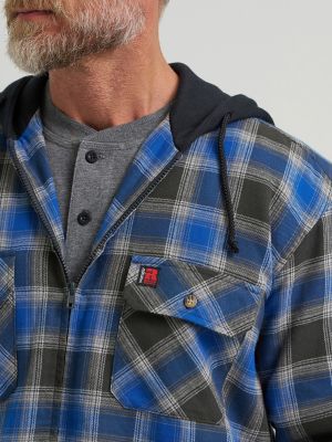 Wrangler® RIGGS Workwear® Hooded Flannel Work Jacket in Stormy Sky