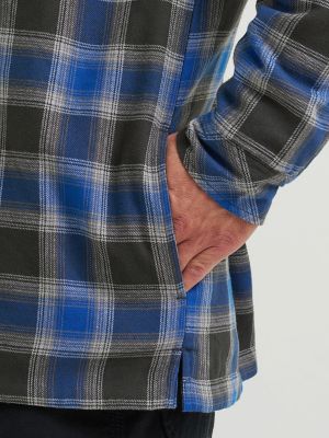 Wrangler® RIGGS Workwear® Hooded Flannel Work Jacket in Stormy Sky