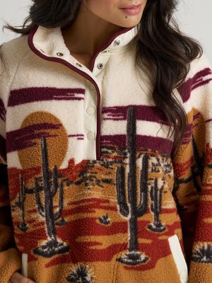 Women's Wrangler Big Sky Sherpa Snap Pullover in Tan