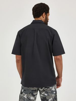 Men's Relaxed Stretch Poplin Shirt in Caviar alternative view 2
