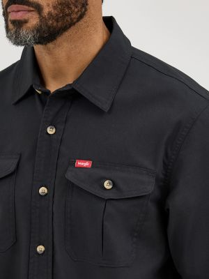 Men's Relaxed Stretch Poplin Shirt in Caviar alternative view 3
