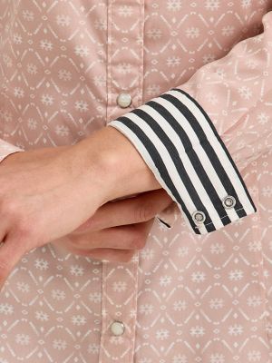 Women's Wrangler All Occasion Western Snap Shirt in Slate Stripe