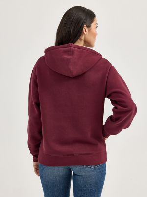 Women's Wrangler Bold Logo Hoodie in Port