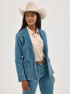 Women's Wrangler Poet Sleeve Western Shirt in Buff alternative view 3
