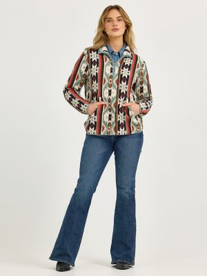 Women's Wrangler Retro® Quarter-Zip Sherpa Pullover in Azure Coral