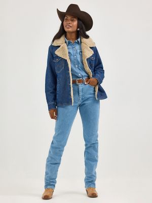 Women's Western Sherpa Lined Denim Range Coat